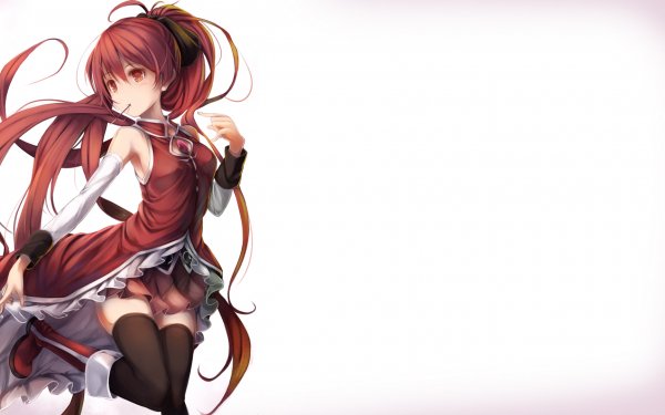 Anime Puella Magi Madoka Magica Kyōko Sakura Skirt Dress Red Dress Thigh Highs Boots Fondo de pantalla HD | Fondo de Escritorio