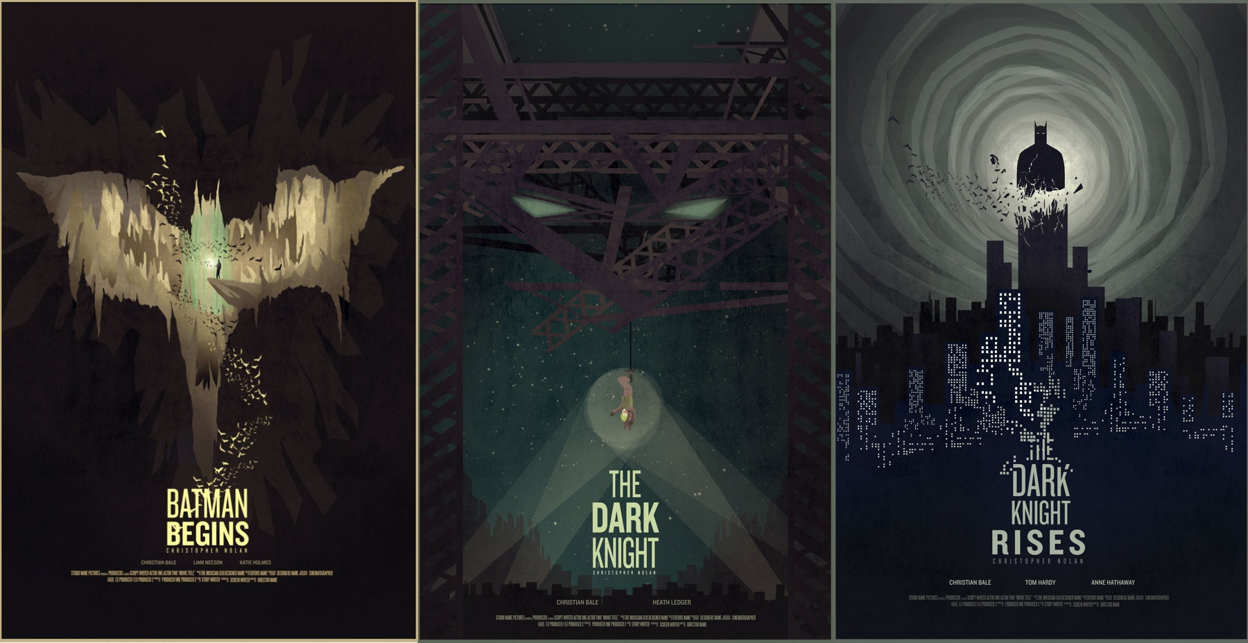 The Dark Knight Trilogy Iconic HD Movie Wall Art