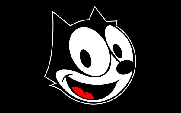 HD PC desktop wallpaper featuring a close-up of Felix the Cat's classic cartoon face with a black background.