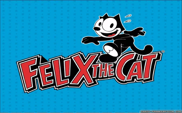 HD desktop wallpaper featuring Felix the Cat, the classic cartoon movie character, on a blue background with the bold Felix the Cat logo.