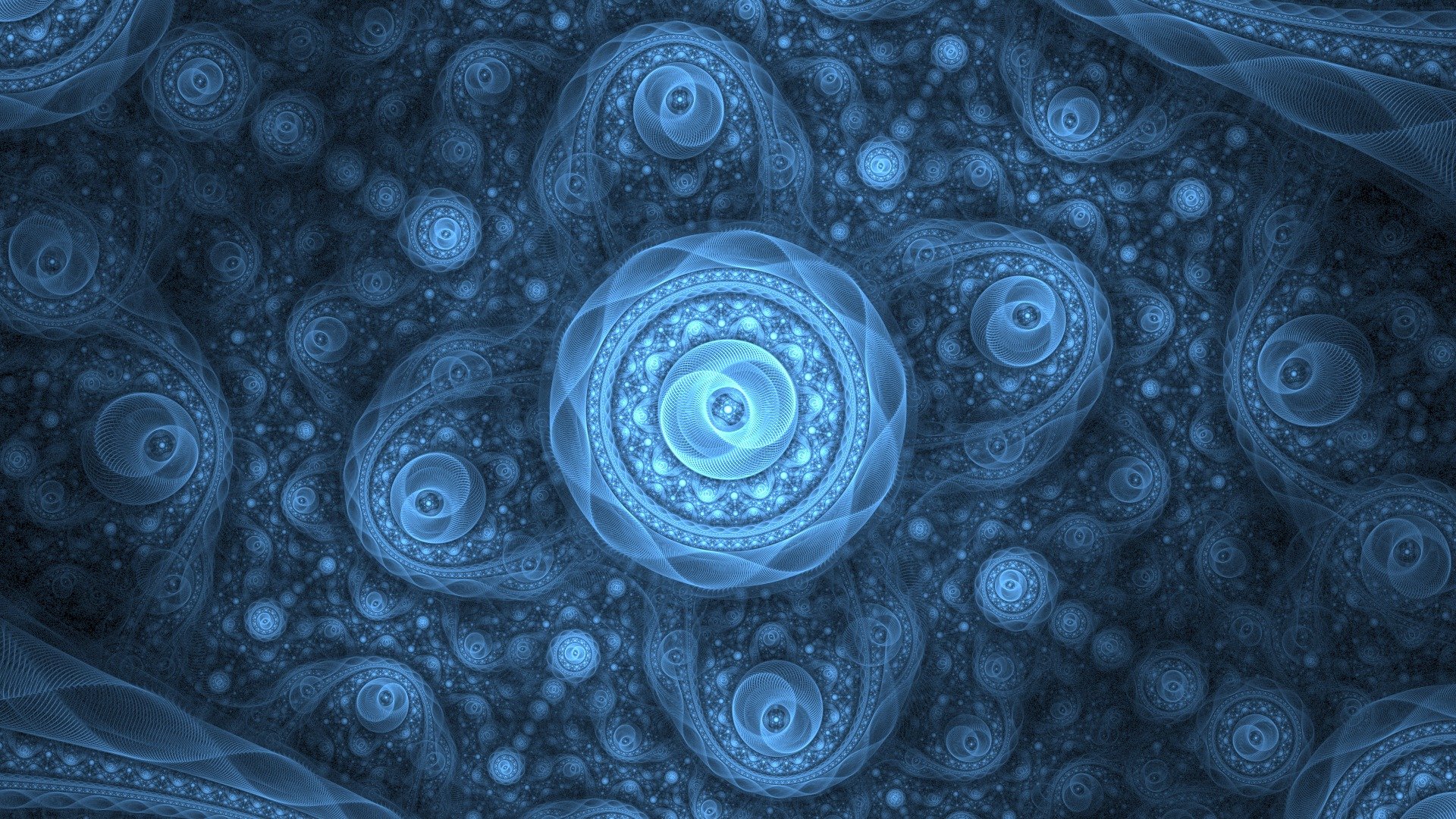 A mesmerizing HD abstract wallpaper featuring intricate fractal patterns in vibrant colors, creating a psychedelic and trippy visual experience for any desktop background.