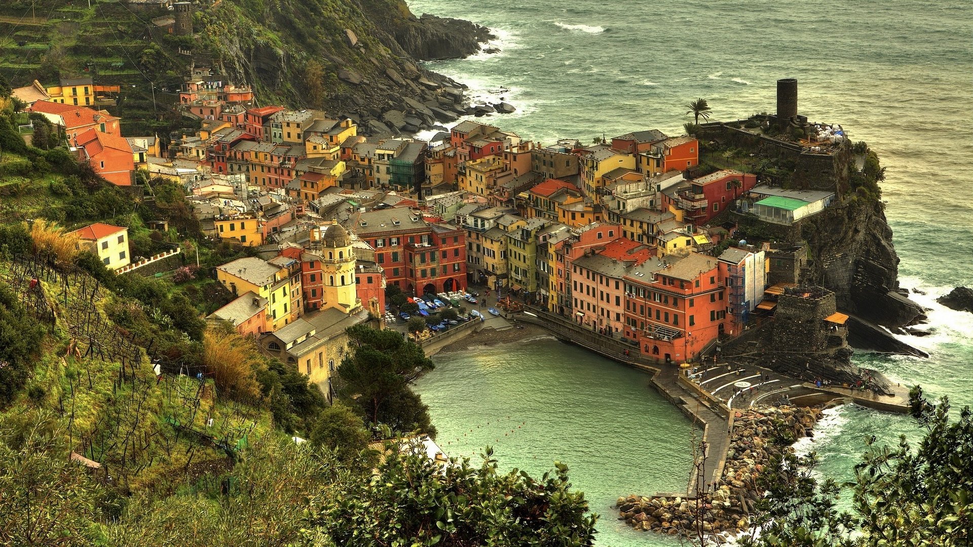 Download Man Made Vernazza HD Wallpaper