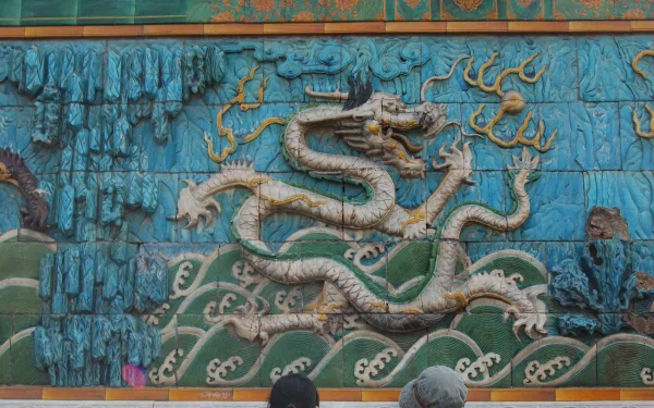 man made nine-dragon wall HD Desktop Wallpaper | Background Image