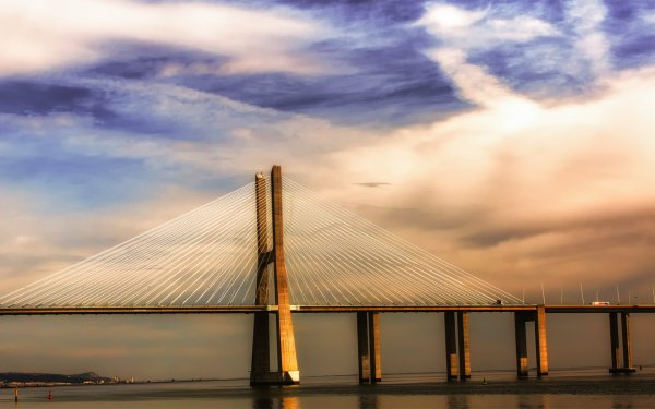 Man Made Vasco da Gama Bridge Bridges Lisbon Portugal HD Wallpaper | Background Image