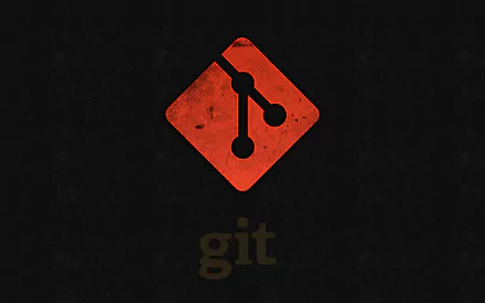 HD desktop wallpaper featuring the Git logo on a textured dark background.