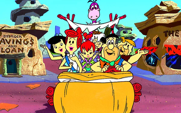 Bedrock comes to life in vibrant HD. The beloved TV show The Flintstones shines on this stunning desktop wallpaper.