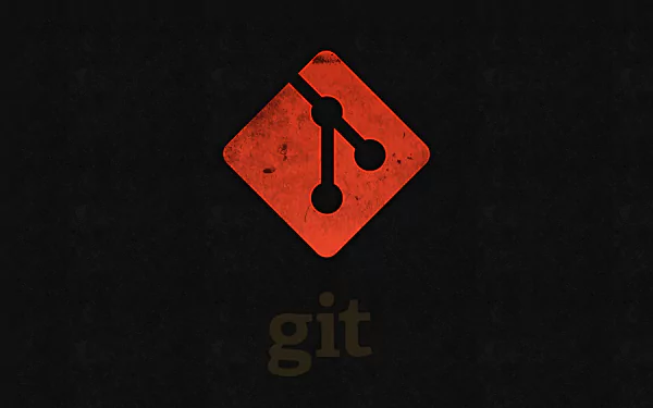 HD desktop wallpaper featuring the Git logo on a textured dark background.