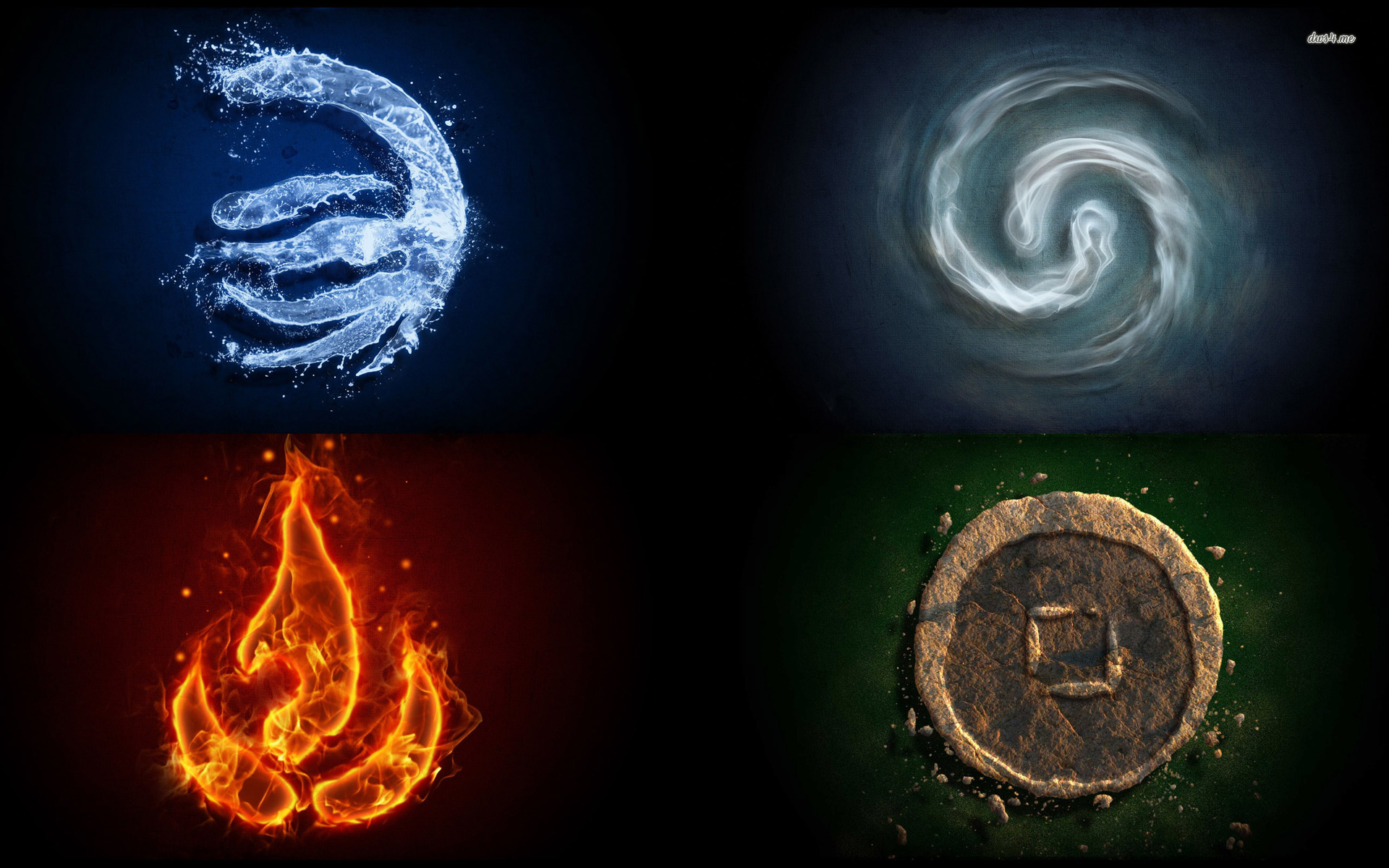 4 elements symbols wallpaper