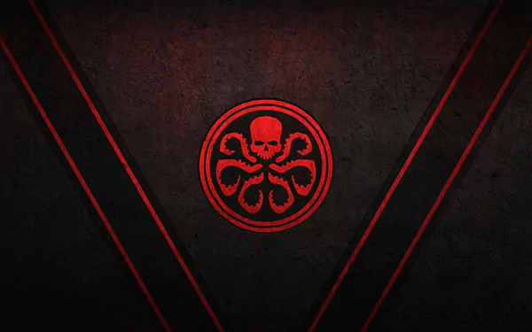 A striking HD wallpaper featuring the Red Skull symbol from Marvel Comics, set against a dark background, evoking themes from Captain America.