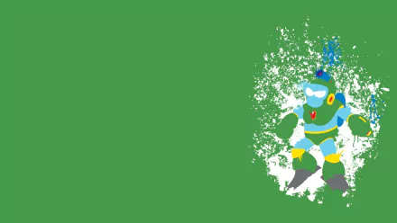 minimalist Bubble Man (Mega Man) video game Mega Man 2 Minimalist Gaming HD Desktop Wallpaper | Background Image