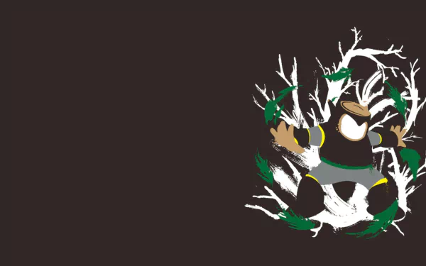 minimalist Wood Man (Mega Man) video game Mega Man 2 Minimalist Gaming HD Desktop Wallpaper | Background Image