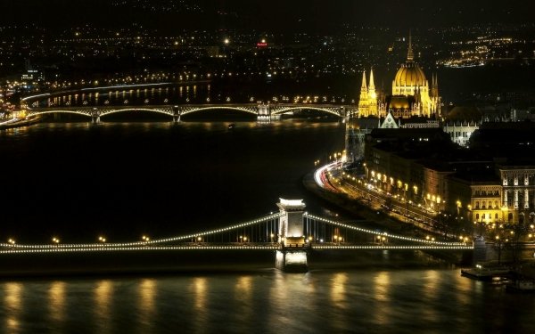 Man Made Budapest Cities Hungary Bridge River Chain Bridge Margaret Bridge HD Wallpaper | Background Image