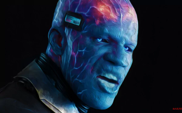 HD desktop wallpaper featuring Electro from Marvel Comics' movie, The Amazing Spider-Man 2, showcasing his blue, electrically charged skin and intense expression.