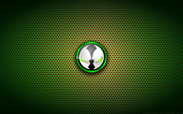 HD PC desktop wallpaper featuring a green and black hexagonal pattern with a central Spawn logo from the comic series.