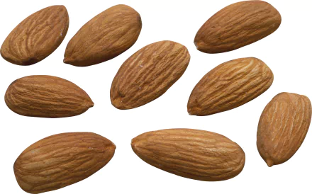 Close-up of almonds, showcasing their textured shells in a visually appealing arrangement. This HD wallpaper captures the natural beauty of these delicious nuts.