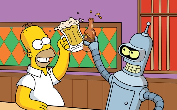 TV Show Futurama Bender Homer Simpson HD Wallpaper | Background Image