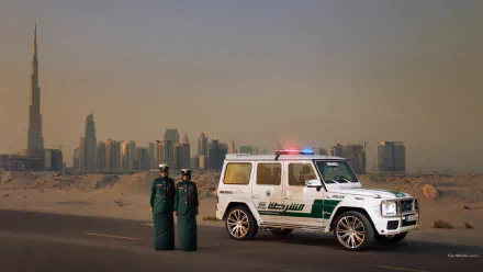 vehicle 2013 Brabus B63S 700 Widestar Dubai Police Edition HD Desktop Wallpaper | Background Image