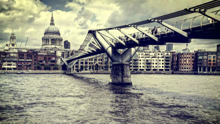 man made Millennium Bridge HD Desktop Wallpaper | Background Image
