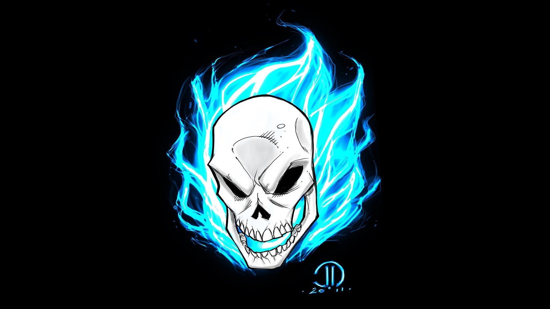 blue ghost rider wallpaper hd