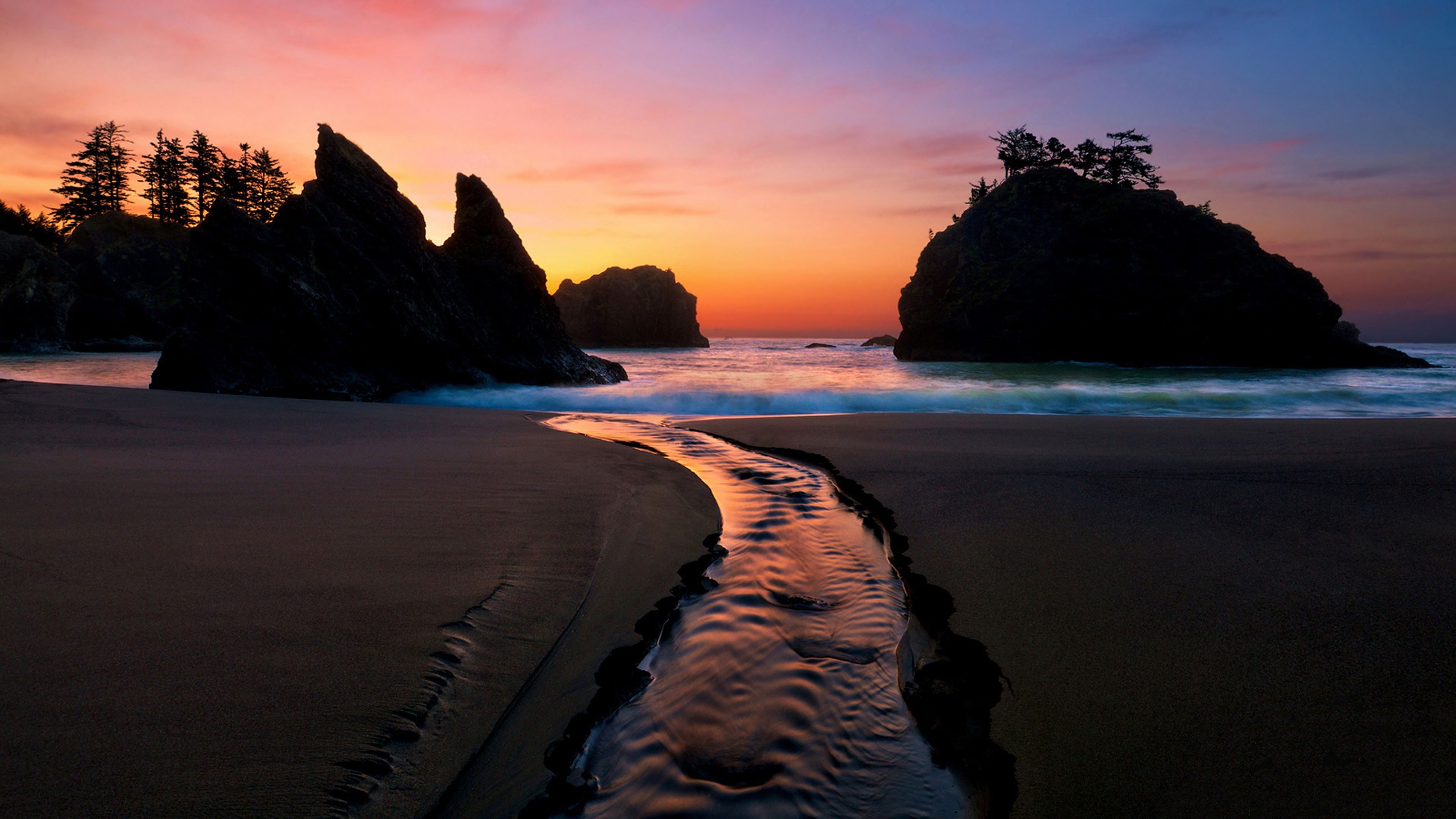 sunset ocean beach 4k Ultra HD Wallpaper and Background Image