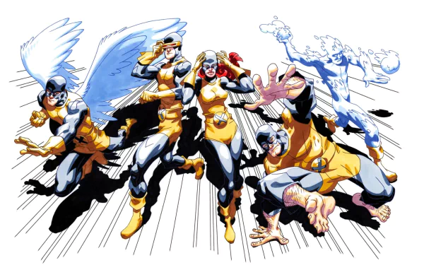 Original X-Men Warren Worthington III Marvel Girl Beast (Marvel Comics) Angel (Marvel Comics) Jean Grey Iceman (Marvel Comics) Cyclops (Marvel Comics) Comic X-Men HD Desktop Wallpaper | Background Image