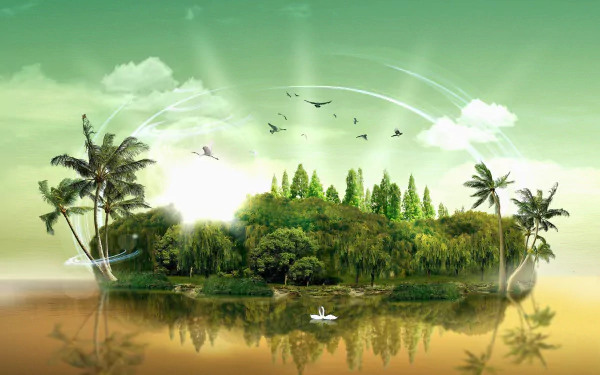 artistic island HD Desktop Wallpaper | Background Image