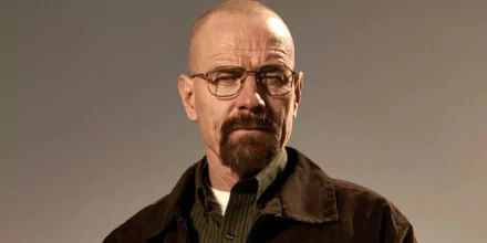 HD desktop wallpaper featuring a stern Walter White from Breaking Bad portrayed by Bryan Cranston.