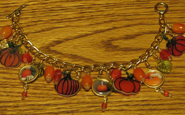  Pumpkin Charm Bracelet