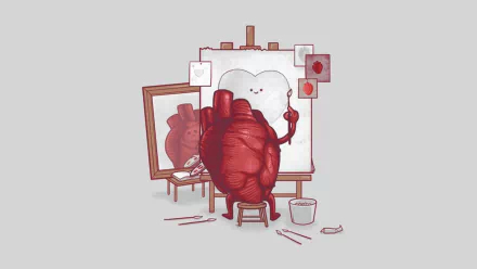  Human heart painting what it thinks it looks like