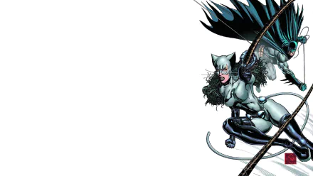 HD PC desktop wallpaper featuring Catwoman from DC Comics in a dynamic pose, inspired by the Batman/Catwoman: Trail of the Gun comic series.