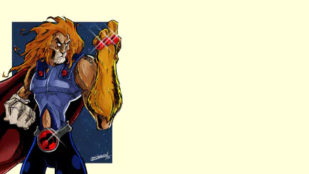 HD PC desktop wallpaper featuring Lion-O from the 1985 TV show Thundercats, showcasing his iconic muscular form and Claw Shield.