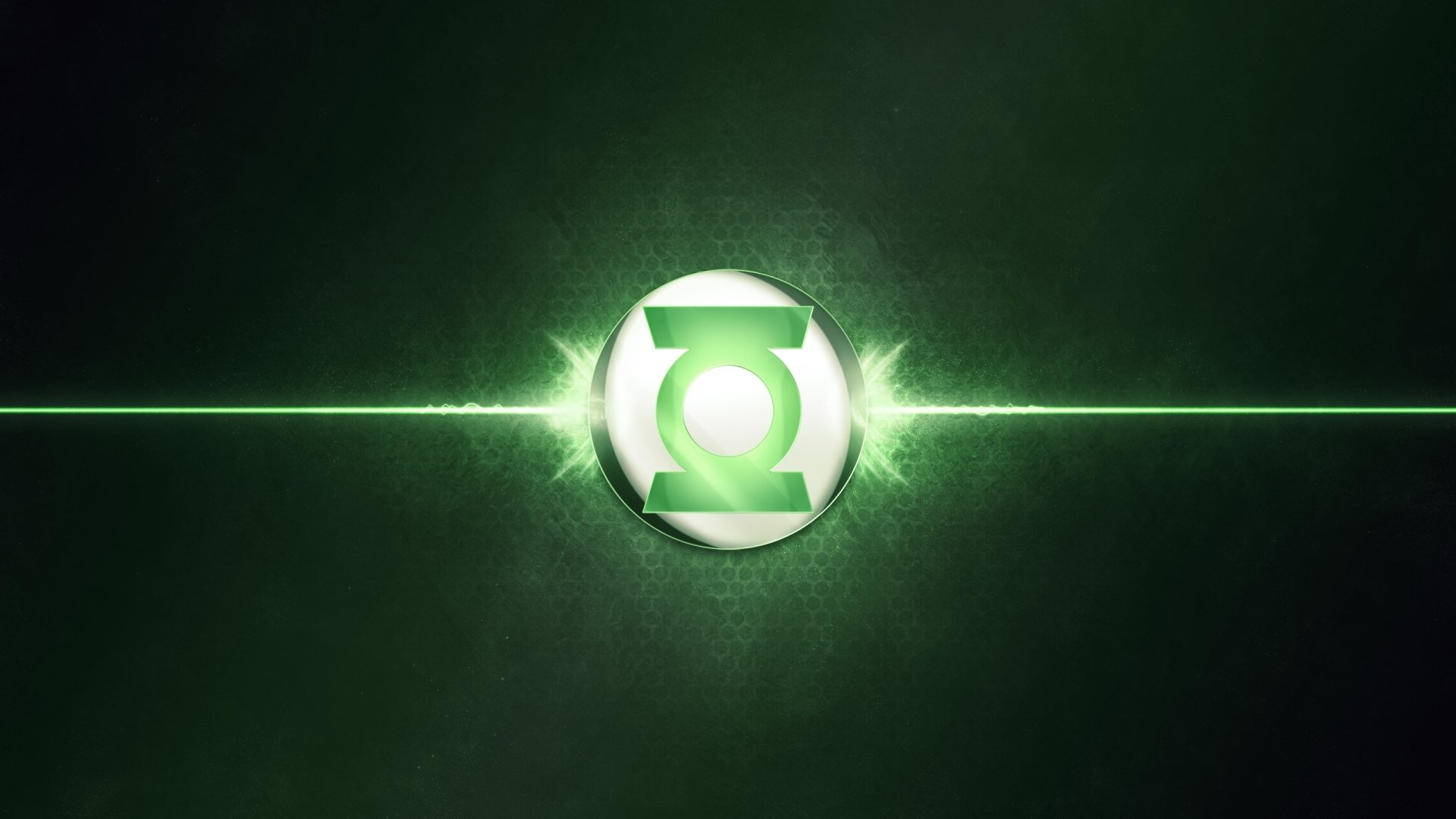 A vibrant HD wallpaper featuring the Green Lantern symbol, illuminated against a dark green background, embodying the essence of the iconic comic hero.