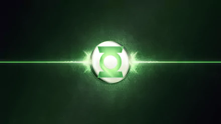 A vibrant HD wallpaper featuring the Green Lantern symbol, illuminated against a dark green background, embodying the essence of the iconic comic hero.