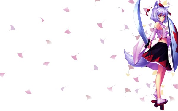 Anime Touhou Game Weapon Shield Leaf White Momiji Inubashiri HD Wallpaper | Background Image