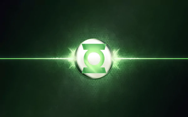 A vibrant HD wallpaper featuring the Green Lantern symbol, illuminated against a dark green background, embodying the essence of the iconic comic hero.