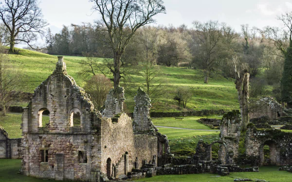 religious Fountains Abbey HD Desktop Wallpaper | Background Image