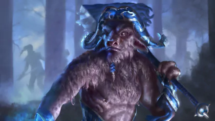 HD PC desktop wallpaper featuring a fierce creature from the video game Legend of the Cryptids in a misty forest setting.