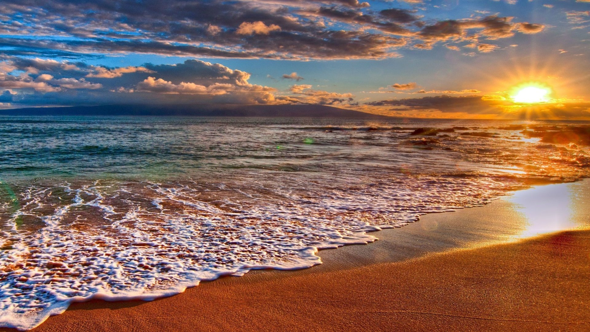 Beach Sunrise Hd Wallpaper | Background Image | 2560X1440 | Id:490506