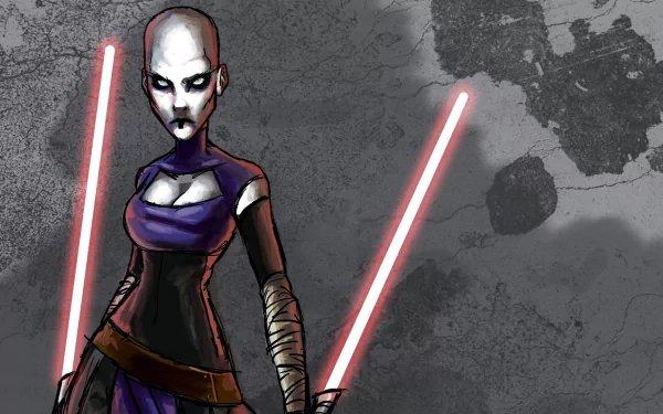 Sci Fi Star Wars Asajj Ventress red lightsaber HD Desktop Wallpaper | Background Image