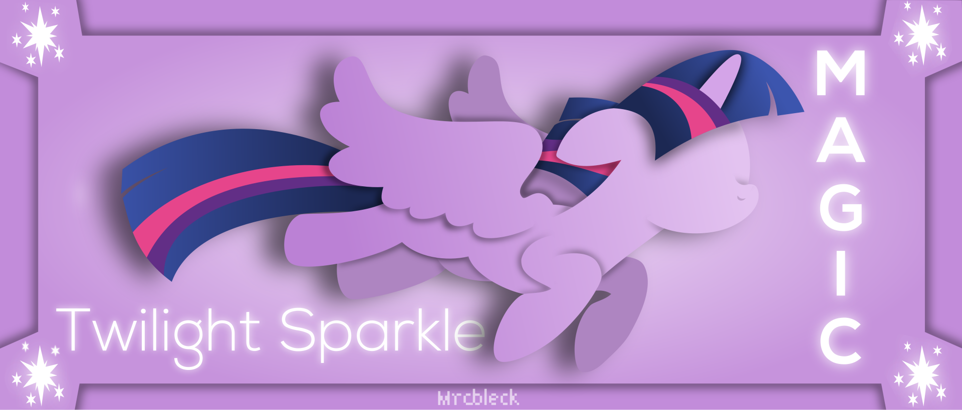 A vibrant 4K Ultra HD wallpaper featuring Twilight Sparkle from My Little Pony: Friendship Is Magic, showcasing her iconic colors and dynamic pose against a soft purple background.