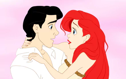 red hair black hair The Little Mermaid Prince Eric Ariel (The Little Mermaid) mermaid movie The Little Mermaid (1989) HD Desktop Wallpaper | Background Image