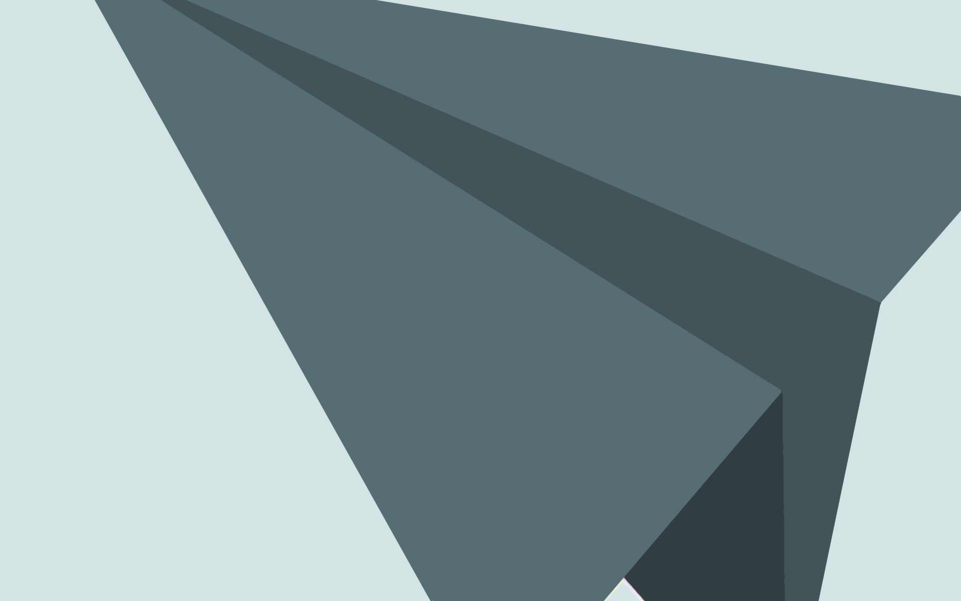HD desktop wallpaper featuring a minimalist paper plane design on a light blue background.