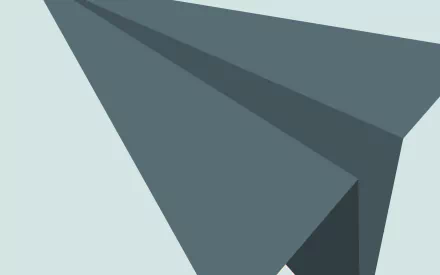 HD desktop wallpaper featuring a minimalist paper plane design on a light blue background.