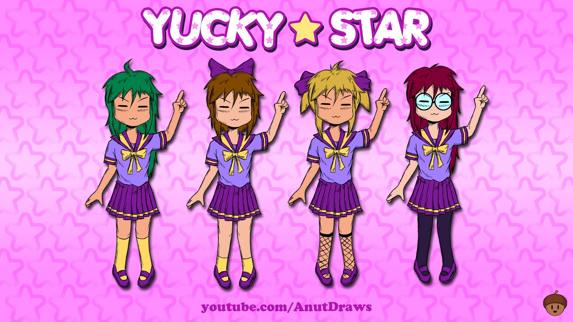 Download Anime Lucky Star HD Wallpaper by AnutDraws
