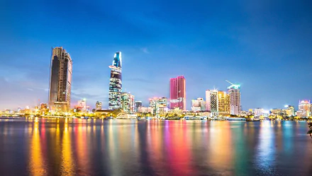 Vietnam building Bitexco Finacial Tower Saigon River man made Ho Chi Minh City HD Desktop Wallpaper | Background Image