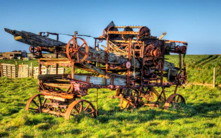  An ancient threshing machine