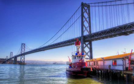  Fire boat and Bay Bridge