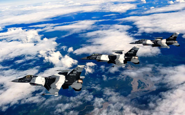 airplane military General Dynamics F-16 Fighting Falcon HD Desktop Wallpaper | Background Image