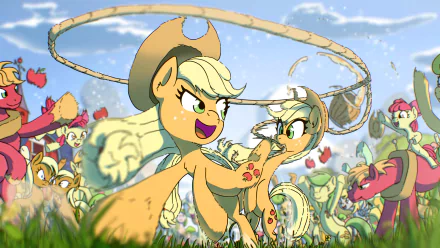 Big Macintosh Apple Fritter Apple Bloom Derpy Hooves Applejack (My Little Pony) TV Show My Little Pony: Friendship Is Magic HD Desktop Wallpaper | Background Image