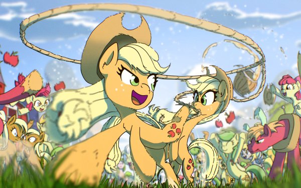 TV Show My Little Pony: Friendship is Magic My Little Pony Applejack Derpy Hooves Apple Bloom Apple Fritter Big Macintosh HD Wallpaper | Background Image